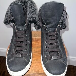 Black, Fur lined, UGG high top sneakers